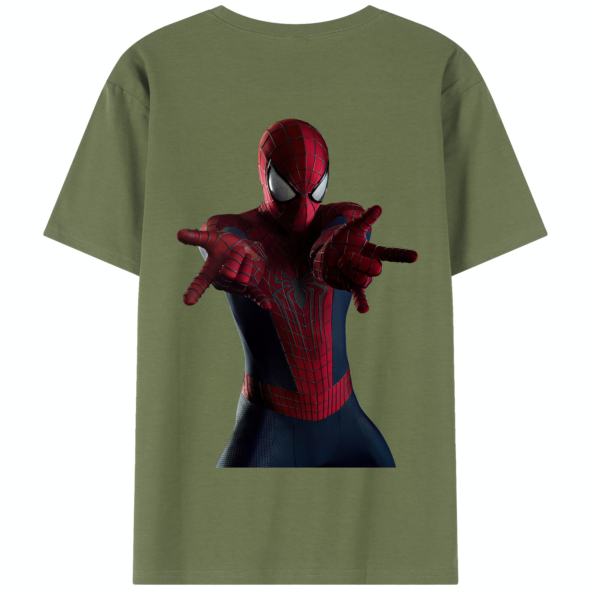 （画像用） Spider Man スパイダーマン 綿100％半袖Tシャツ（背面プリント）